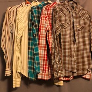Men’s Long Sleeve Button Up Shirts - 5pk